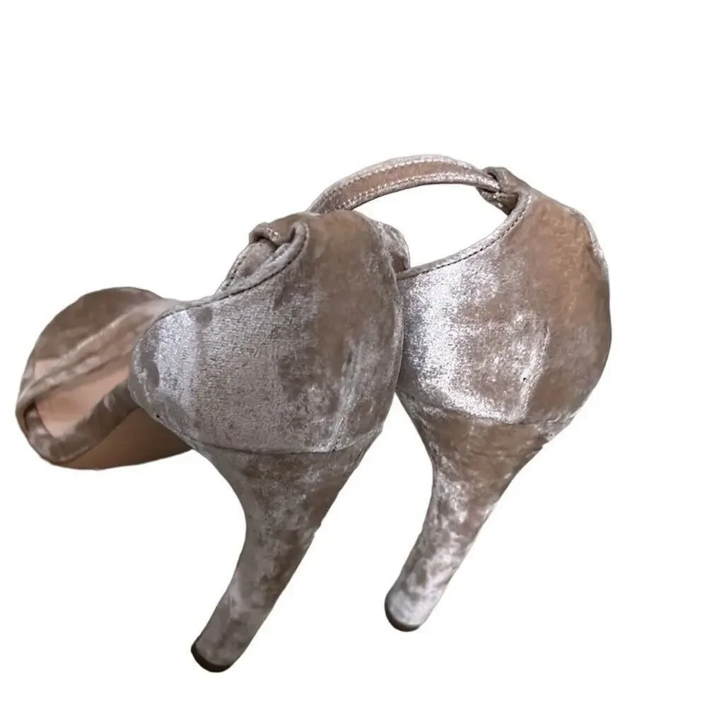 NICHOLAS KIRKWOOD NWOT MIRA PEARL VELVET SANDALS SIZE‎ 39 1/2